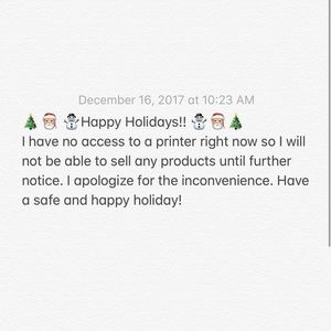 HOLIDAY HIATUS